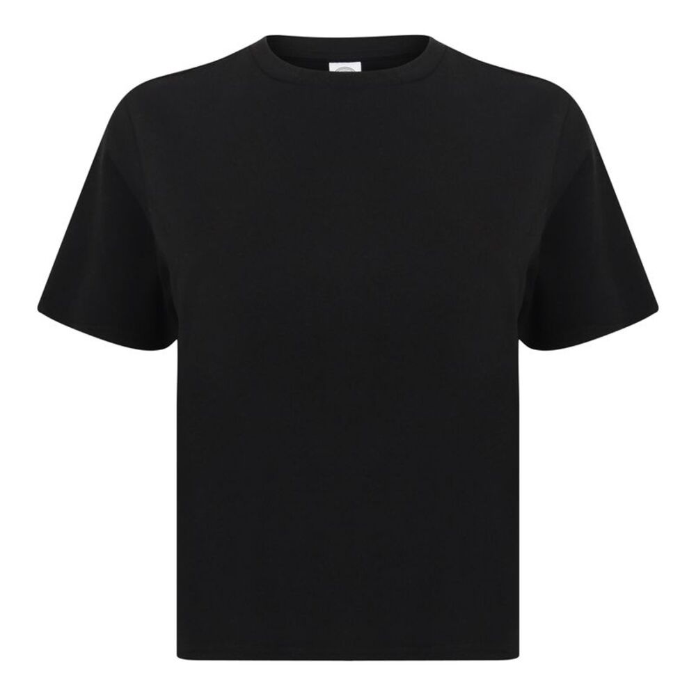 Skinni Fit Womens/Ladies Cropped Boxy T-Shirt / Black